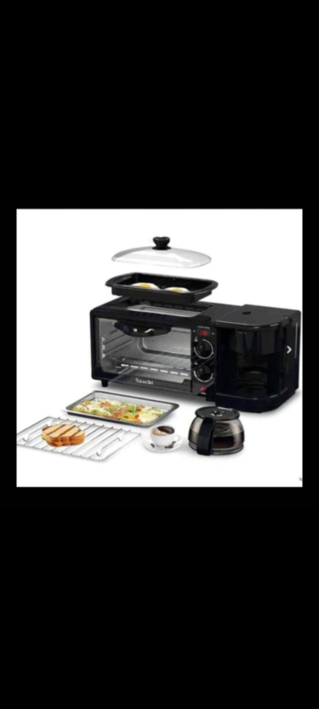 صبحانه سازبرقی سه کاره  رومانتیکbrk3 قهوه ساز+ماهیتابه+آون توستر