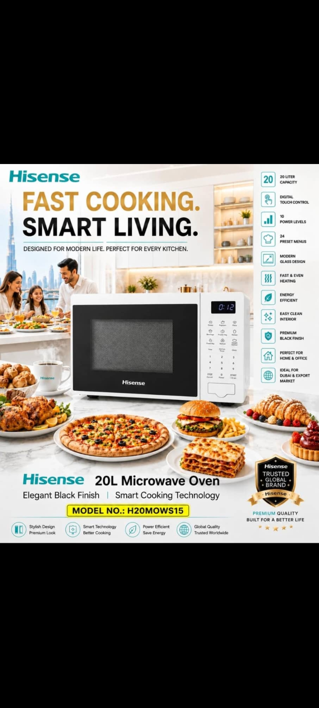 ماکروویو هایسنس20لیتر h20 سفید.